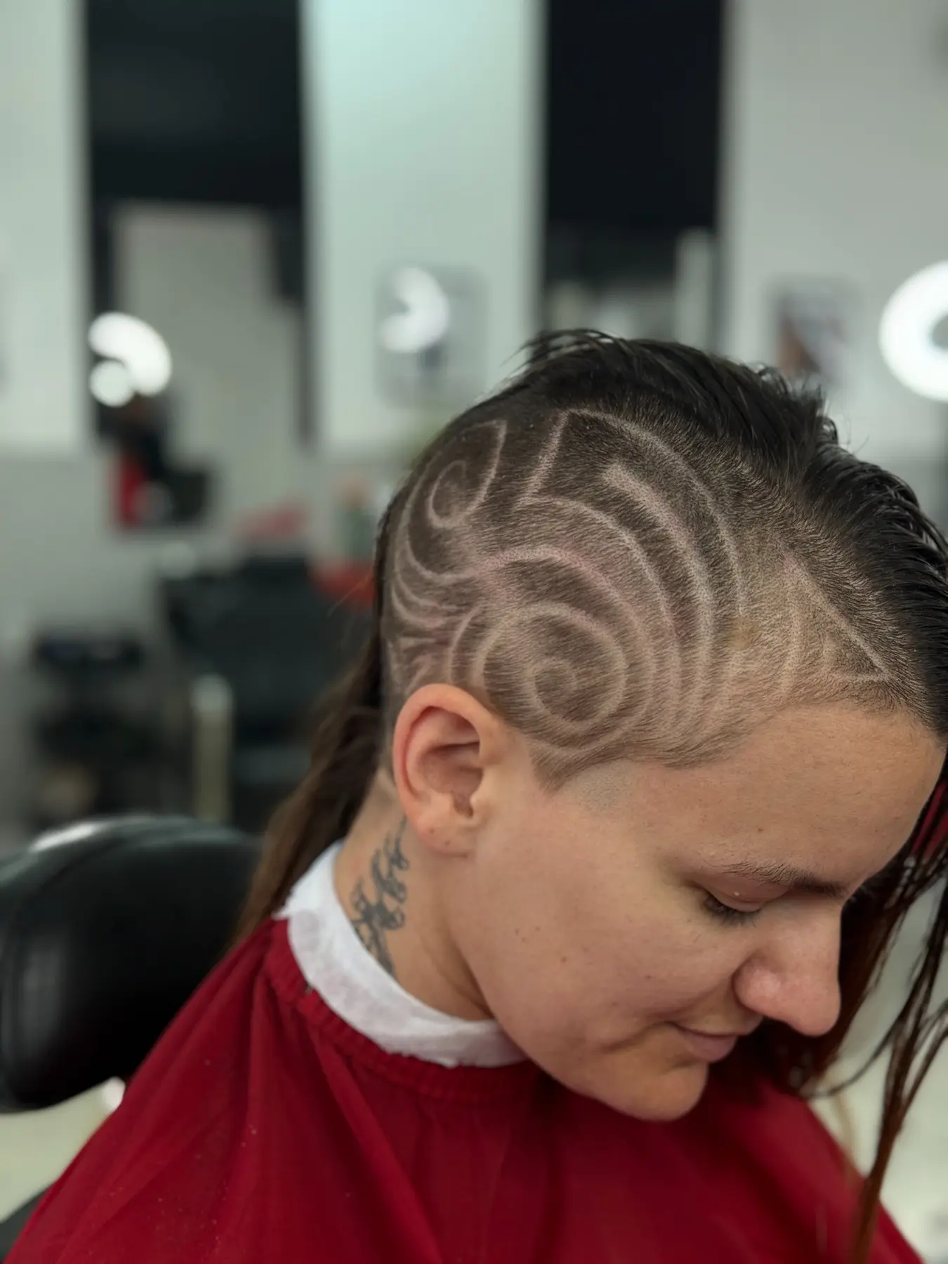 Geometric hair design created at Loop Barbershop